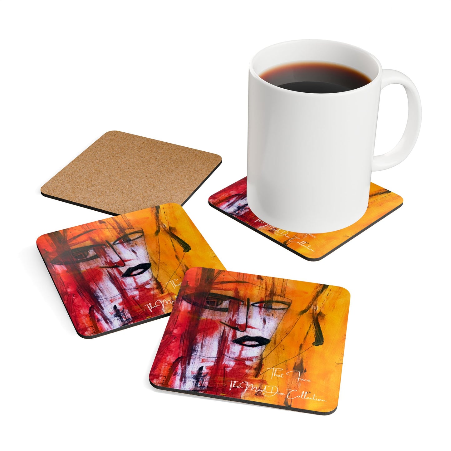 That Face from The Mad Diva Collection -Corkwood Coaster Set