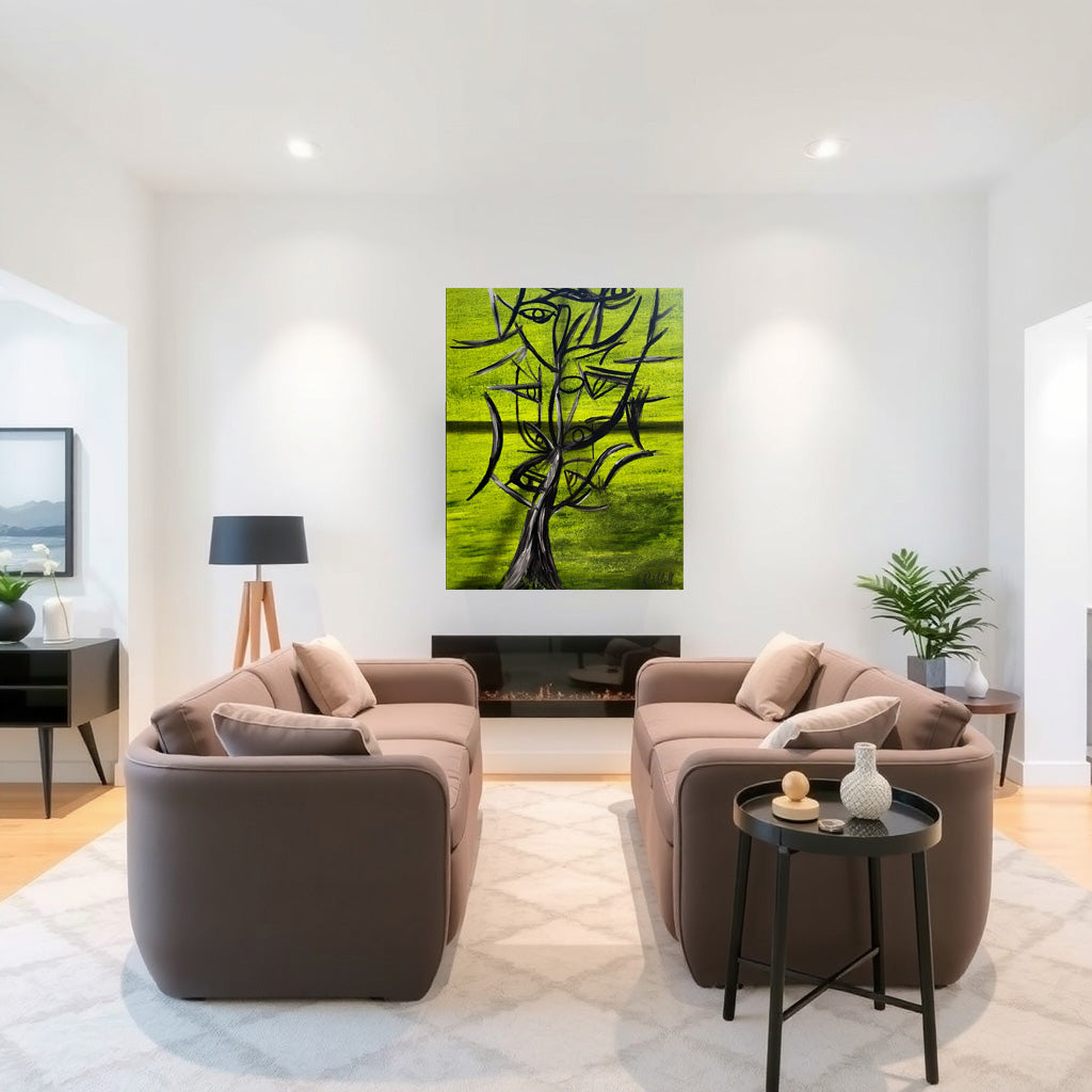 The Whispering Elm ,Canvas Print - Abstract Tree Art for Contemporary Wall Decor