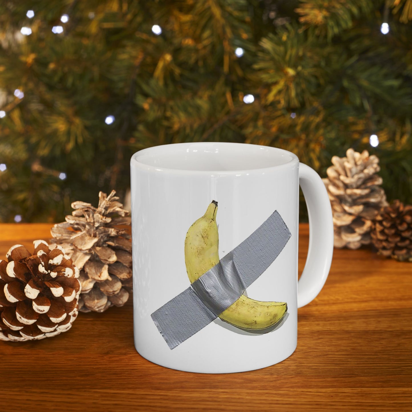 Banana Art 6 Million dollars, Ceramic Mug, Unique Coffee Cup, Art Lover Gift, Kitchen Decor, Novelty Tea Mug, Funny Banana Design