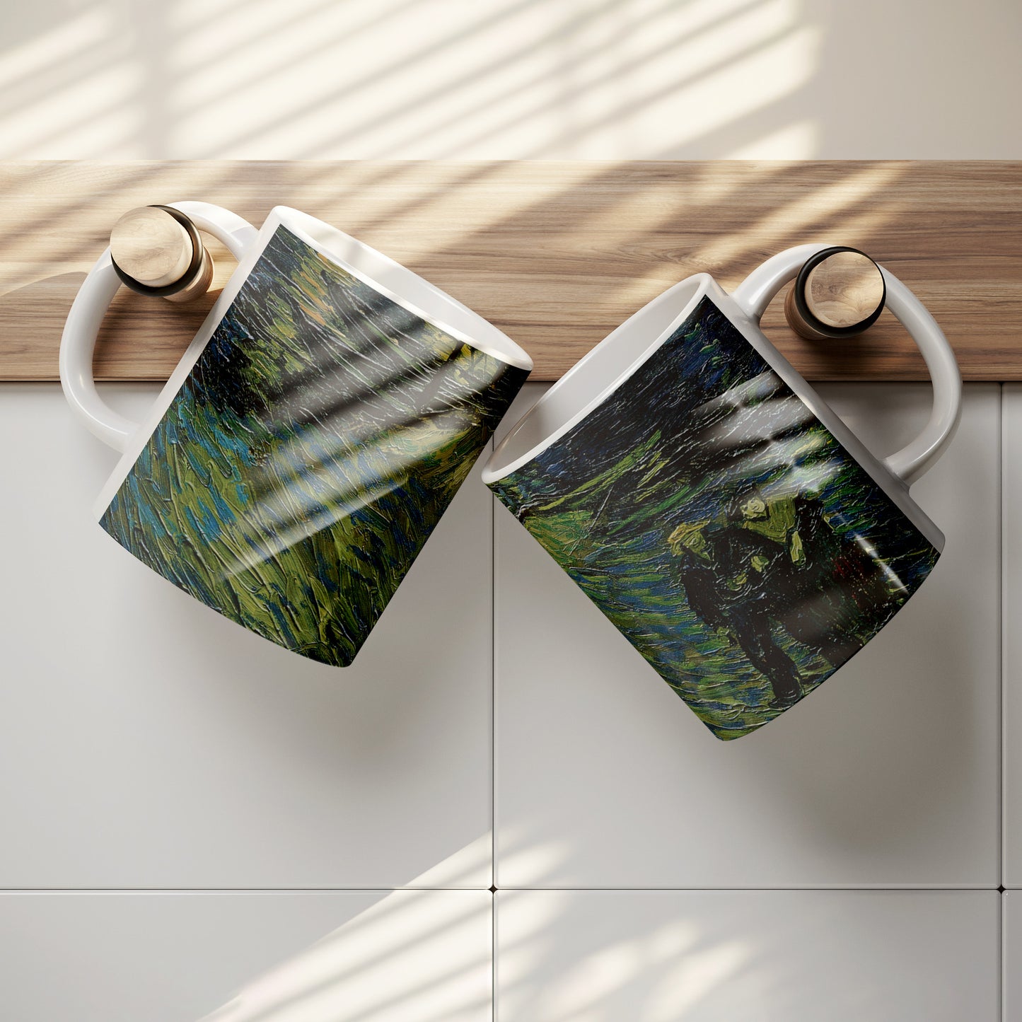 Starry Night Van Gogh Mug, Two-Tone Coffee Cup, Art Lover Gift, Unique Kitchen Decor, 11oz Ceramic Tea Mug, Astronomy