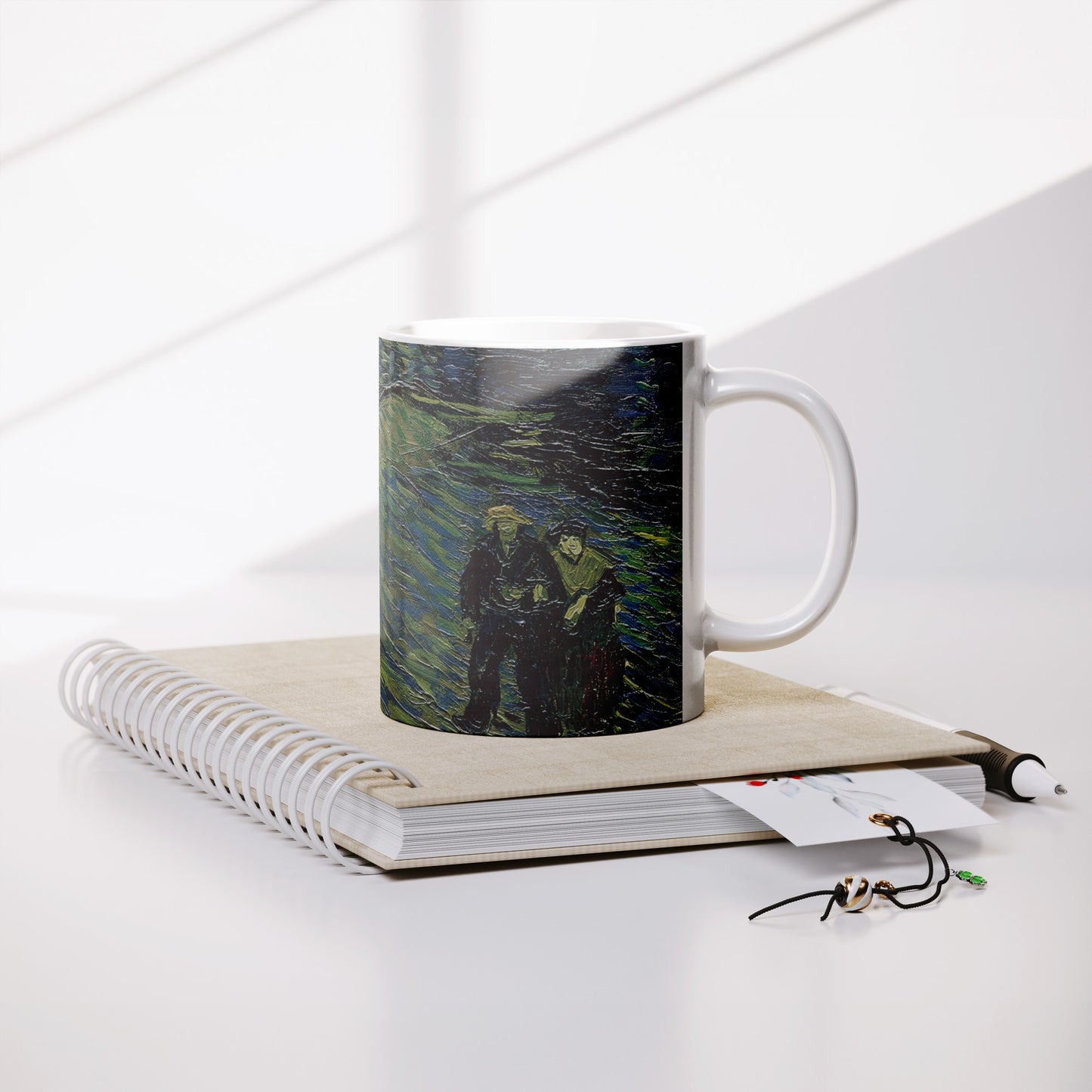 Starry Night Van Gogh Mug, Two-Tone Coffee Cup, Art Lover Gift, Unique Kitchen Decor, 11oz Ceramic Tea Mug, Astronomy