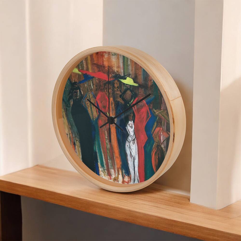 Wall Clock featuring The Crowd from The Mad Diva Collection