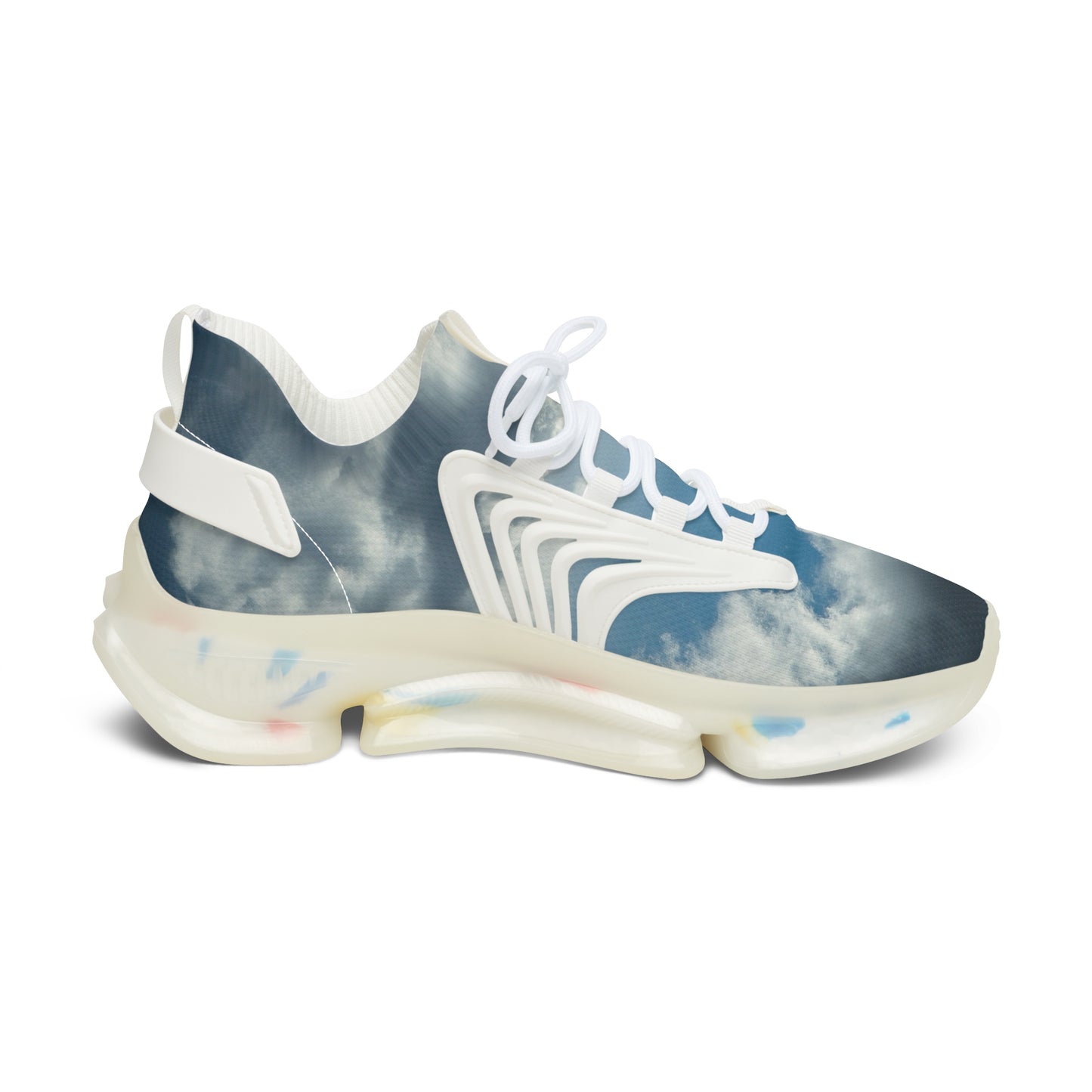 Cloud Design- Women's Mesh Sneakers, fab with denim jeans