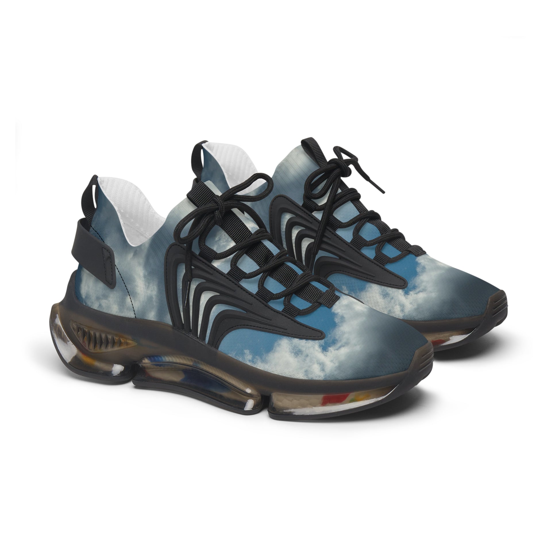 Cloud Design- Women's Mesh Sneakers, fab with denim jeans