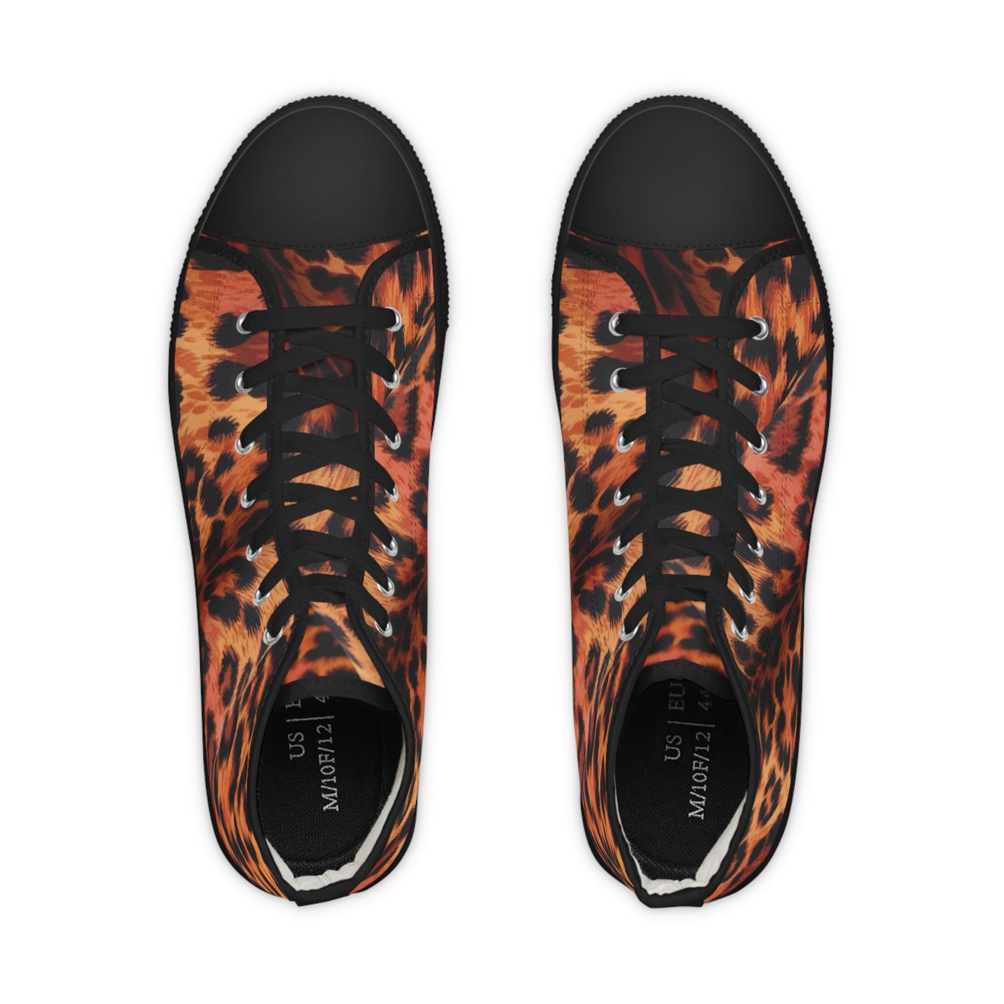 Funky Leopard Men's High Top Sneakers, Trendy Animal Print Trainers, Stylish Casual Shoes, Unique Fashion Sneakers, Cool Leopard Pattern