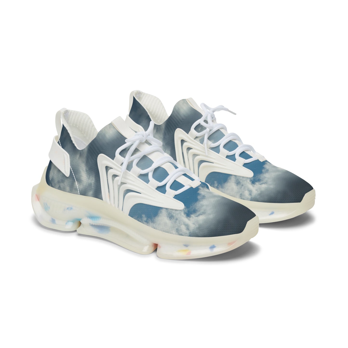 Cloud Design- Women's Mesh Sneakers, fab with denim jeans