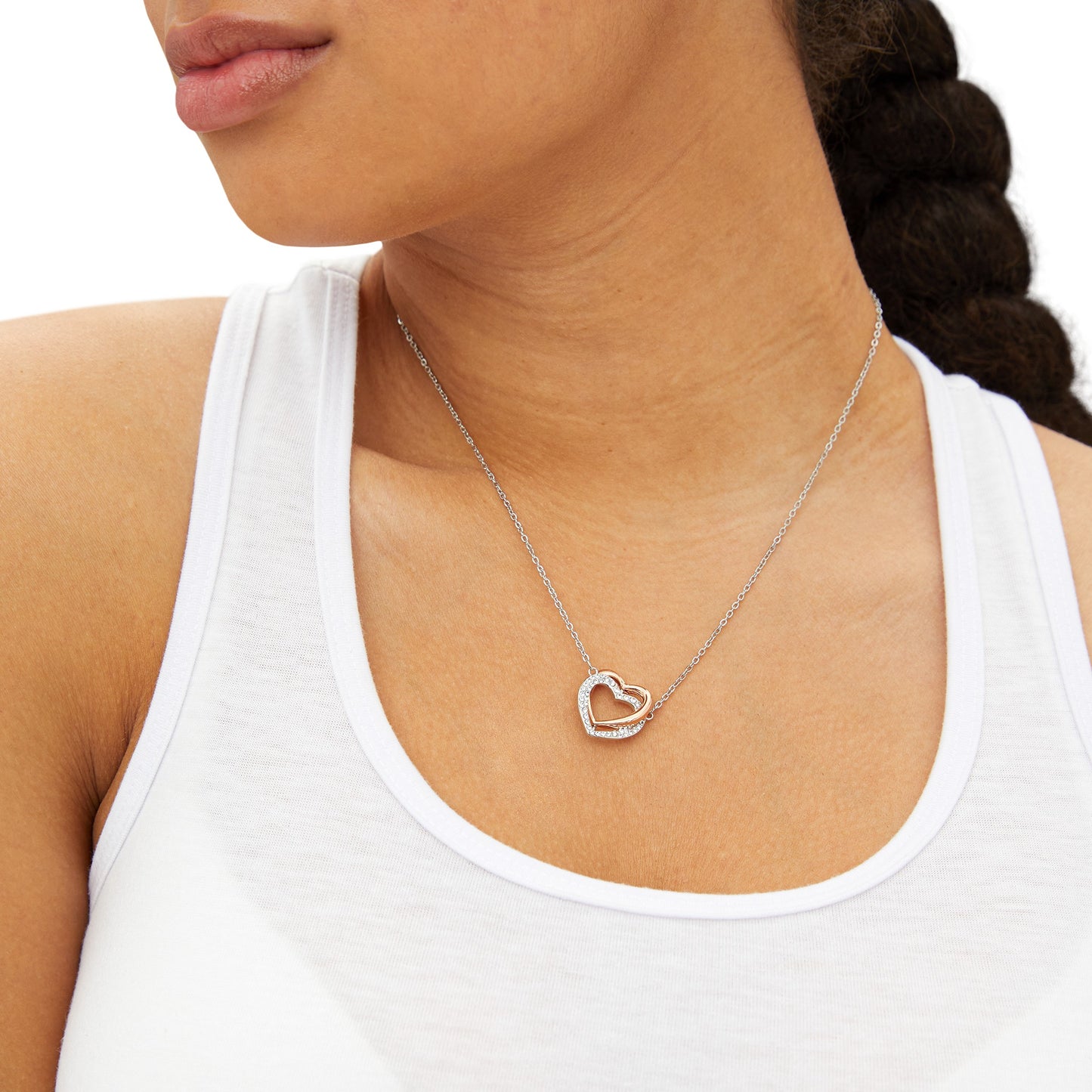 Love you Daughter from your Dad -Twin Hearts Necklace