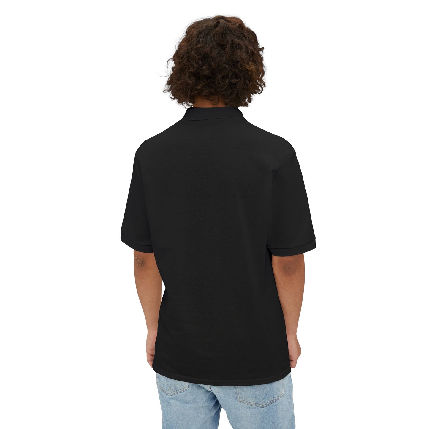 Men's Piqué Polo Shirt Black Premier Plumbing