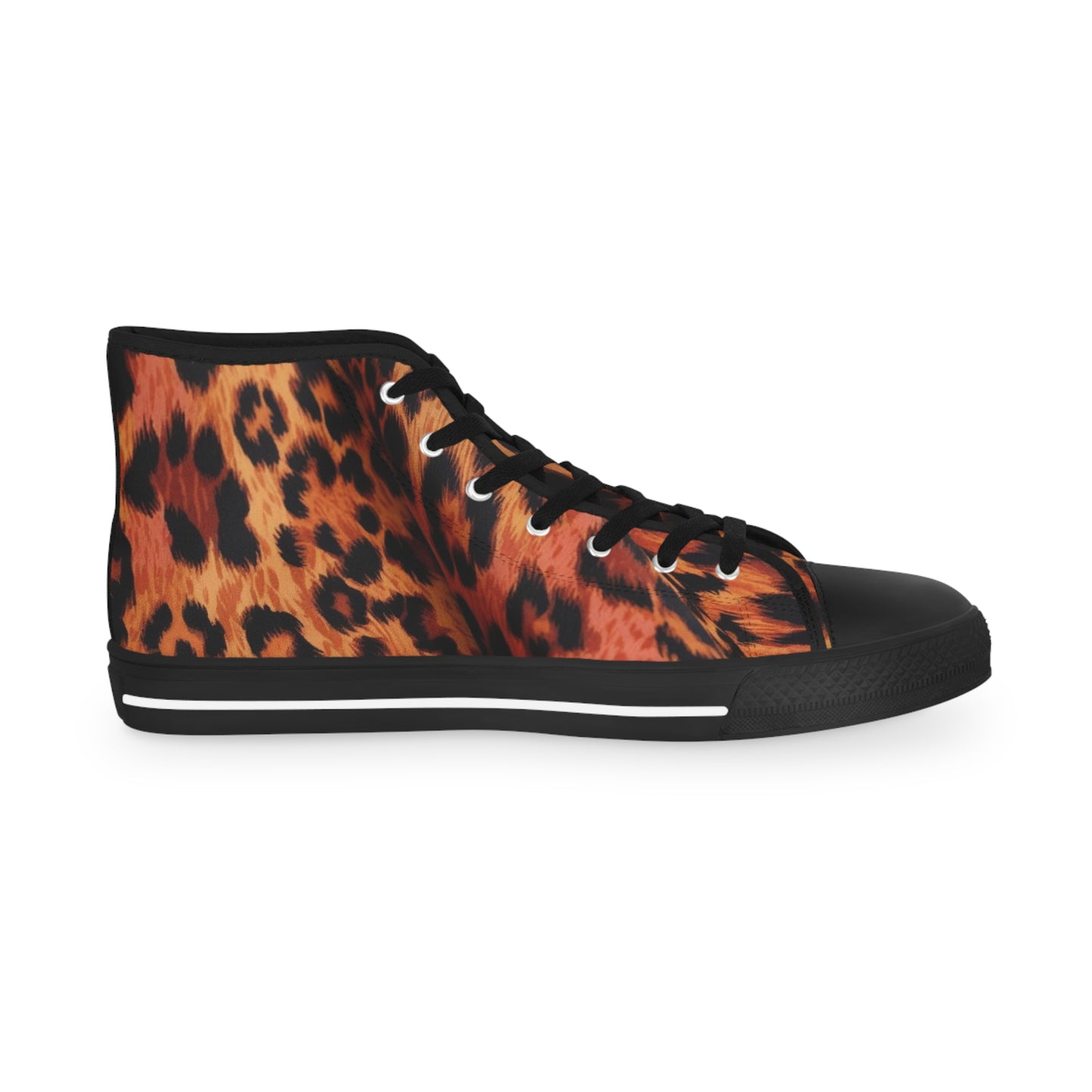 Funky Leopard Men's High Top Sneakers, Trendy Animal Print Trainers, Stylish Casual Shoes, Unique Fashion Sneakers, Cool Leopard Pattern
