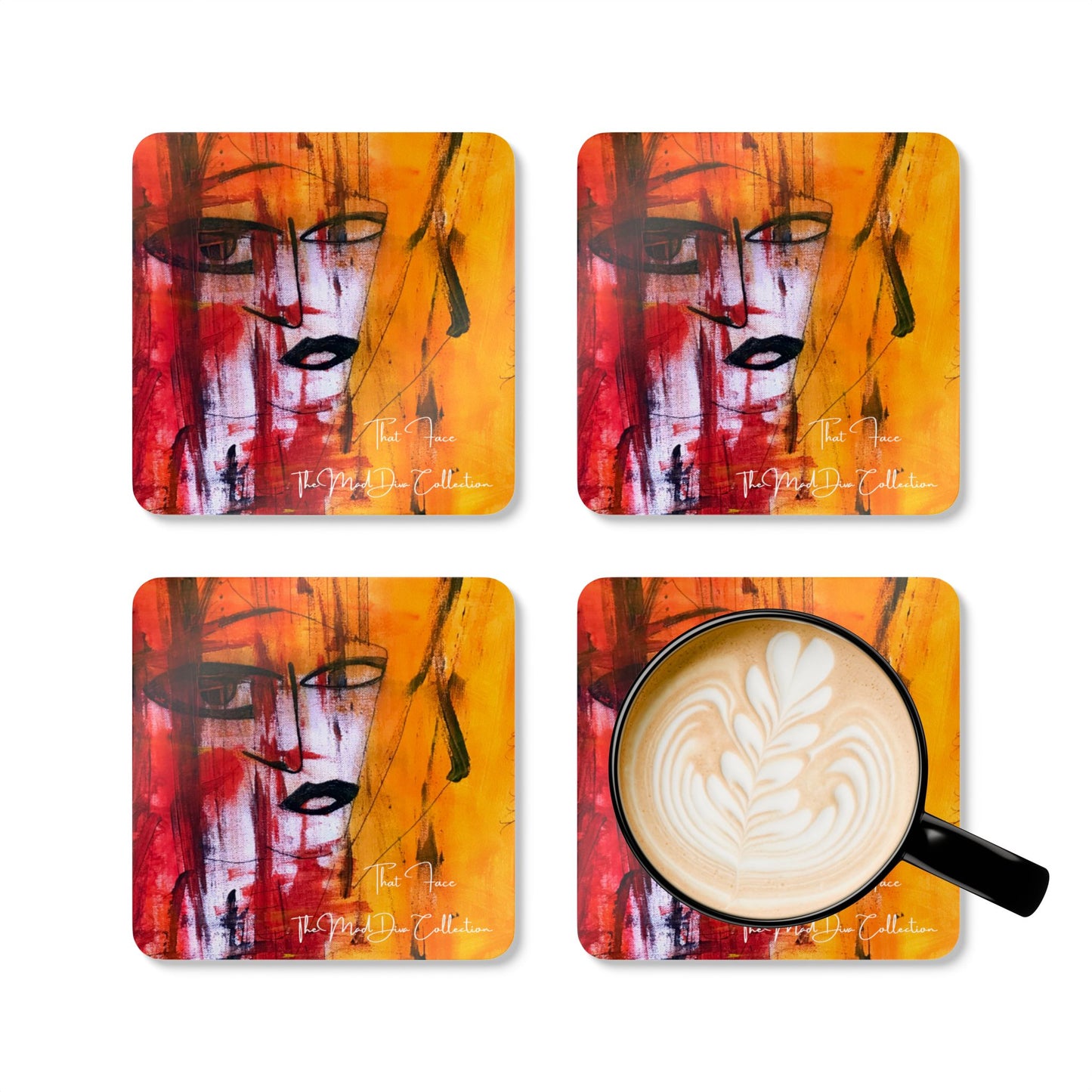 That Face from The Mad Diva Collection -Corkwood Coaster Set