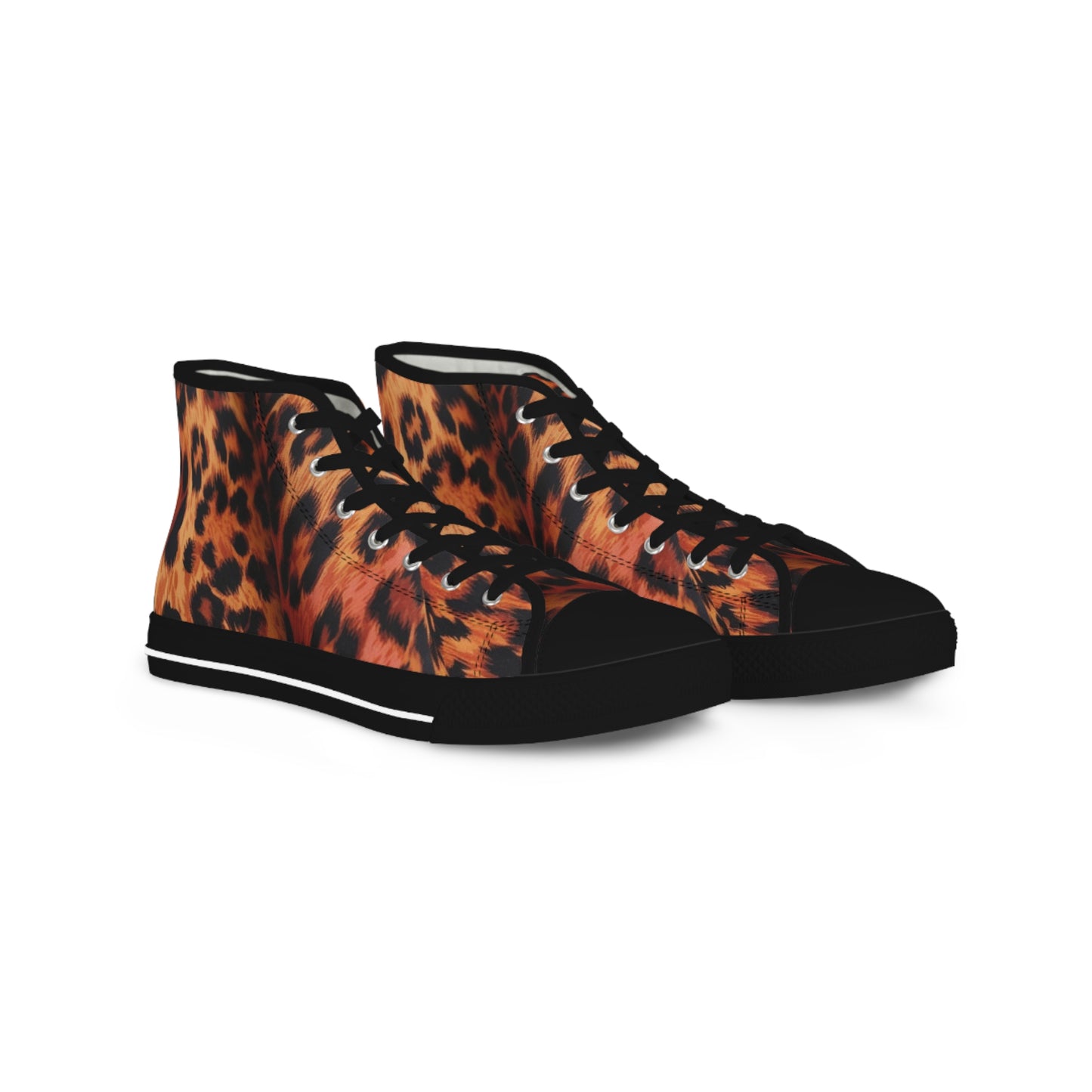 Funky Leopard Men's High Top Sneakers, Trendy Animal Print Trainers, Stylish Casual Shoes, Unique Fashion Sneakers, Cool Leopard Pattern