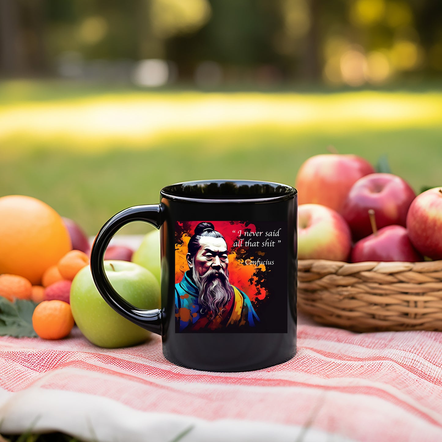 I never said all that shit - Confucius black Mug