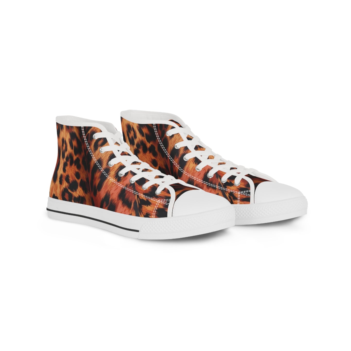 Funky Leopard Men's High Top Sneakers, Trendy Animal Print Trainers, Stylish Casual Shoes, Unique Fashion Sneakers, Cool Leopard Pattern