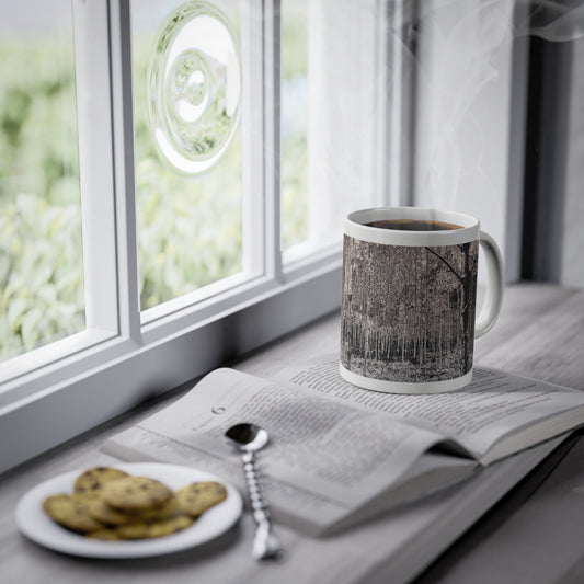 The Forest Black & White Mug Original artwork by Philip Durell