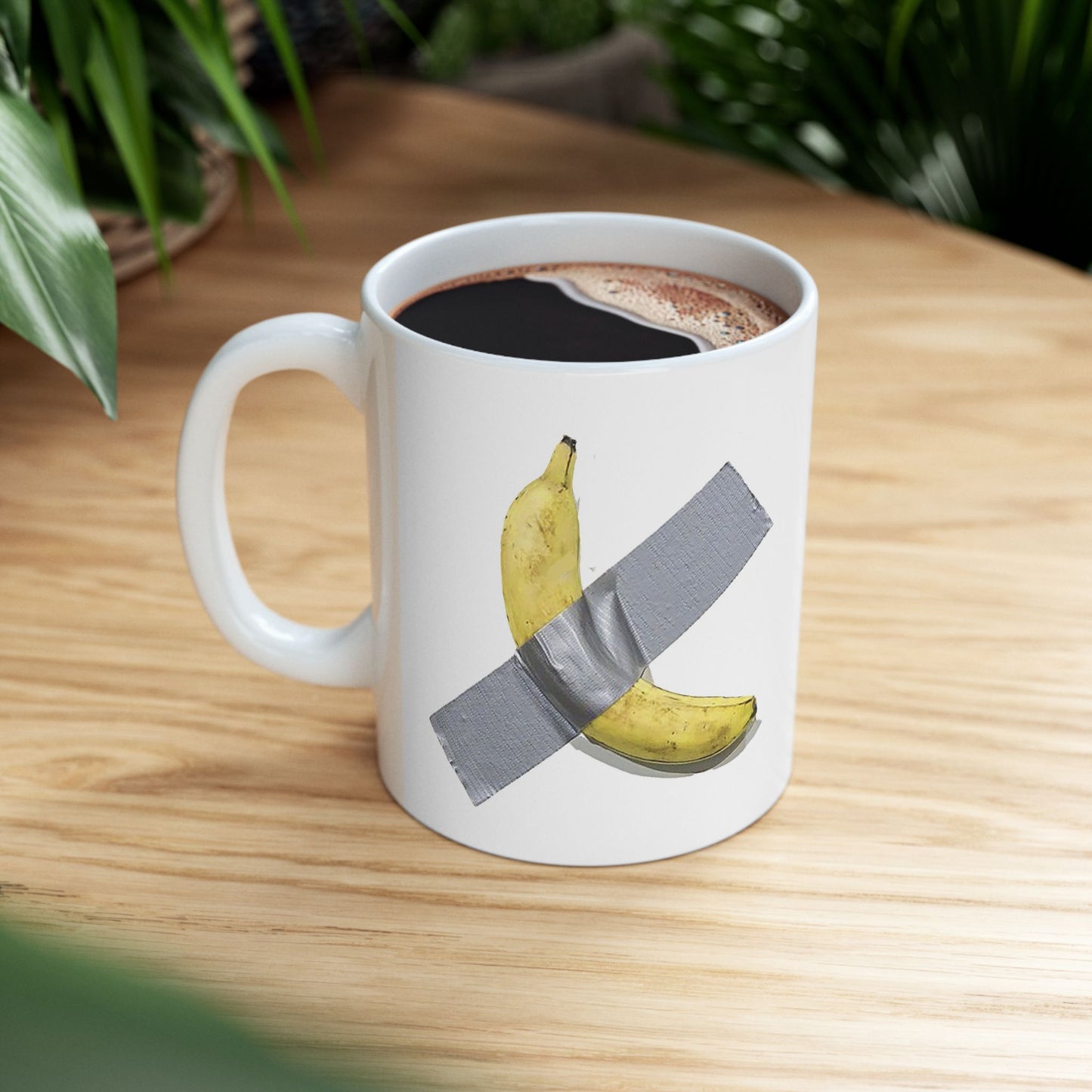 Banana Art 6 Million dollars, Ceramic Mug, Unique Coffee Cup, Art Lover Gift, Kitchen Decor, Novelty Tea Mug, Funny Banana Design