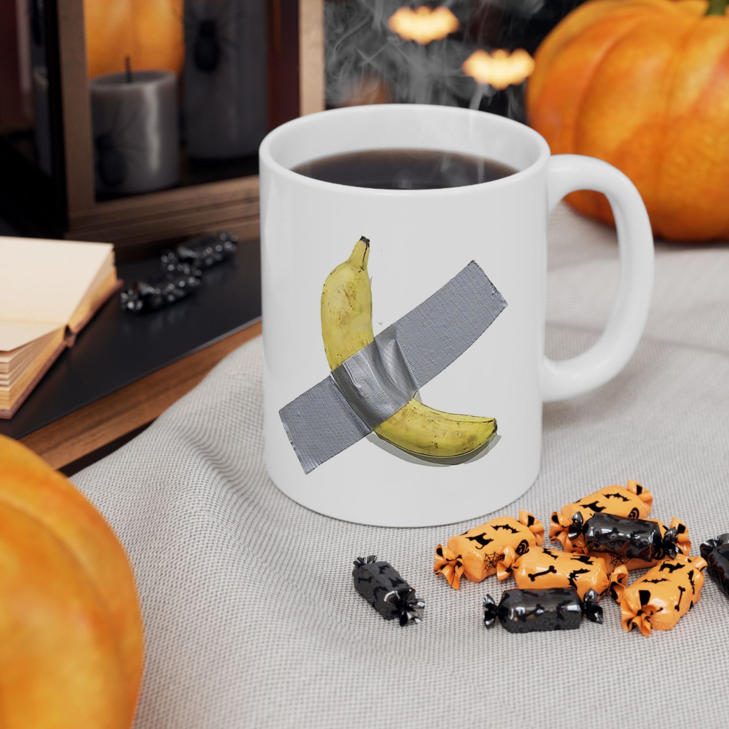 Banana Art 6 Million dollars, Ceramic Mug, Unique Coffee Cup, Art Lover Gift, Kitchen Decor, Novelty Tea Mug, Funny Banana Design