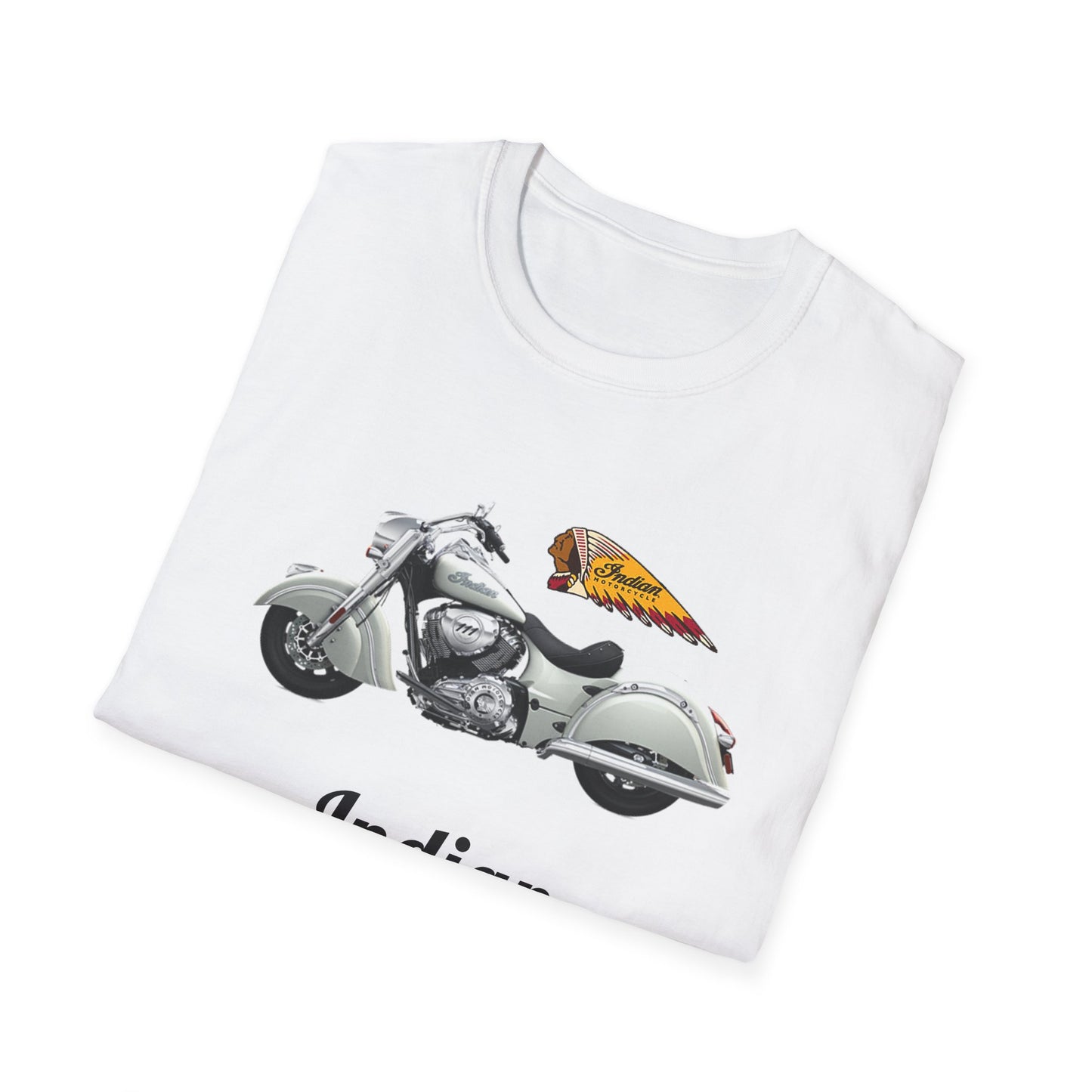 Indian Chief Classic Motorcycle T Shirt White Unisex Softstyle T-Shirt