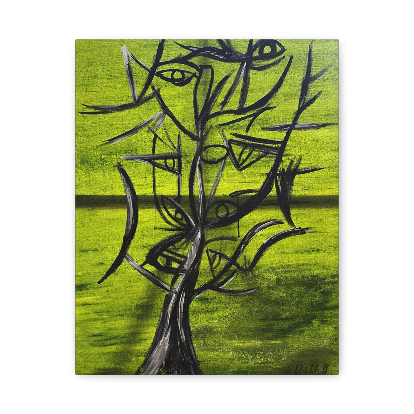 The Whispering Elm  ,Canvas Print - Abstract Tree Art for Contemporary Wall Decor