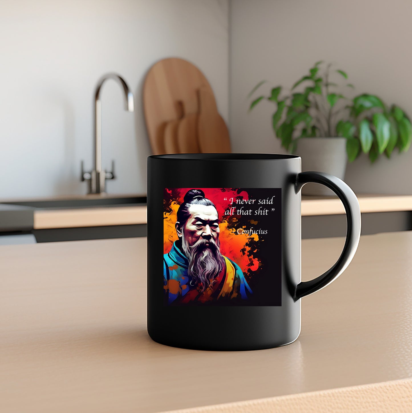 I never said all that shit - Confucius black Mug