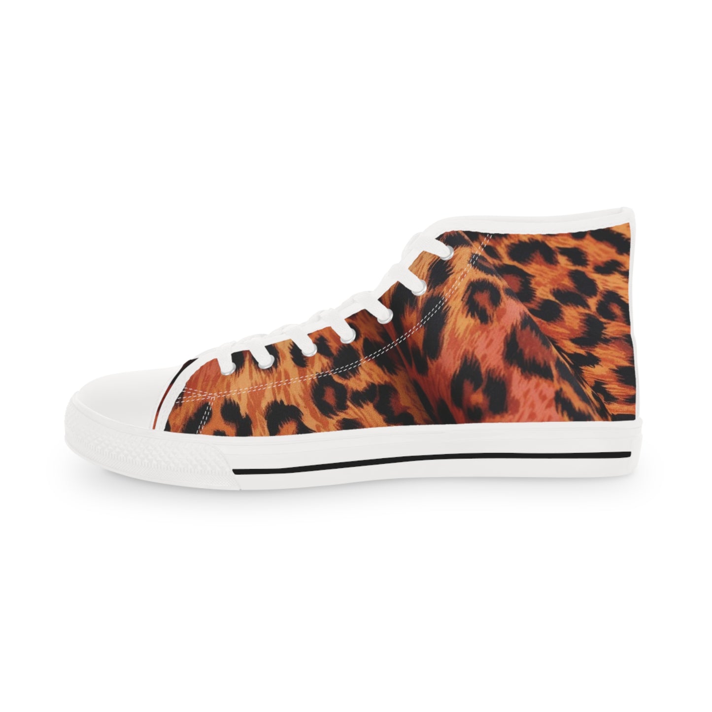 Funky Leopard Men's High Top Sneakers, Trendy Animal Print Trainers, Stylish Casual Shoes, Unique Fashion Sneakers, Cool Leopard Pattern