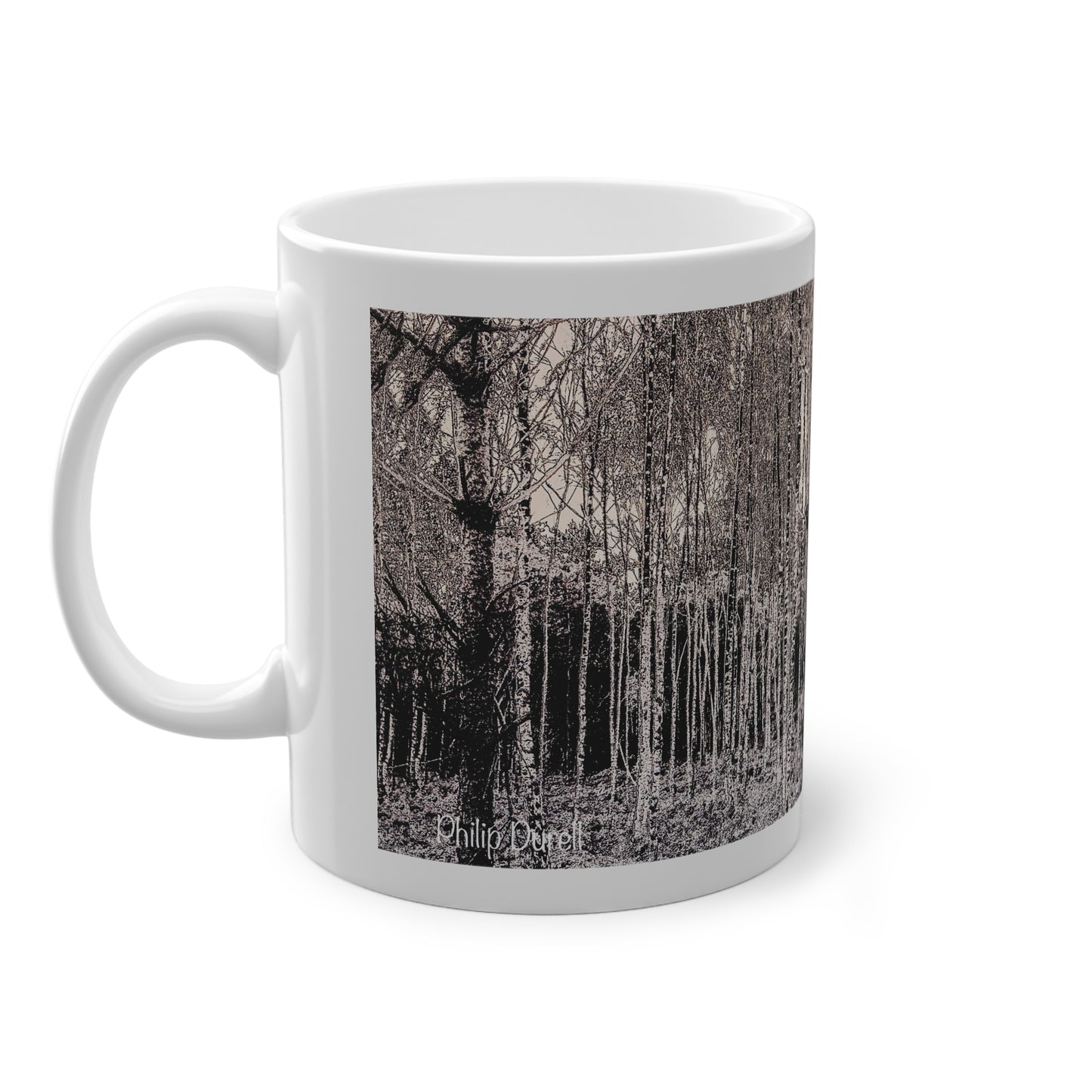 The Forest Black & White Mug Original artwork by Philip Durell