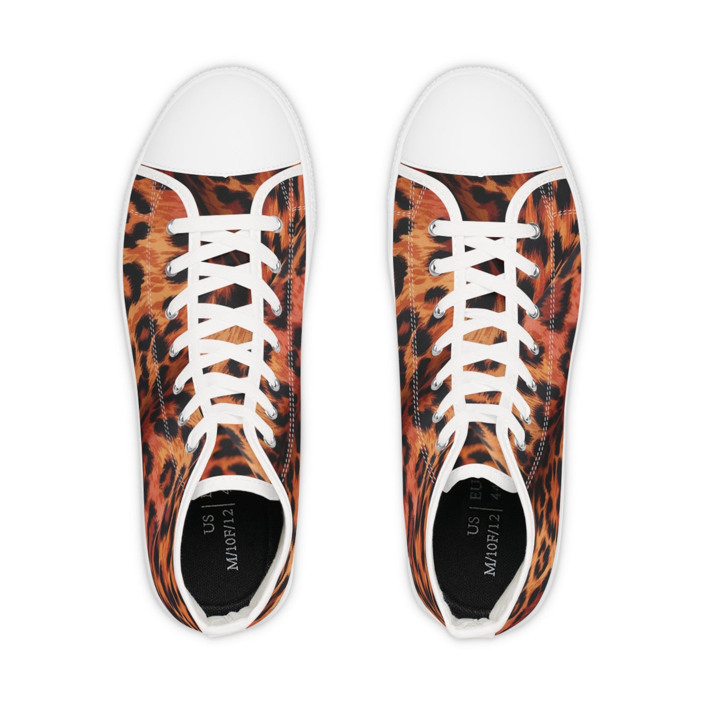 Funky Leopard Men's High Top Sneakers, Trendy Animal Print Trainers, Stylish Casual Shoes, Unique Fashion Sneakers, Cool Leopard Pattern