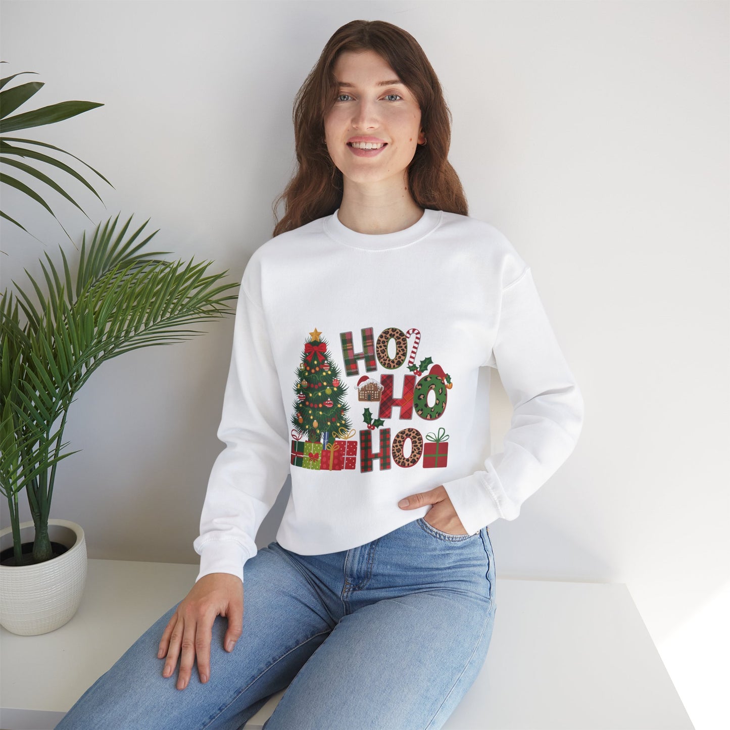 Ho Ho Ho Merry Christmas Sweatshirt, Holiday Crewneck Jumper, Xmas Pullover, Festive Winter Apparel, Cozy Christmas Gift