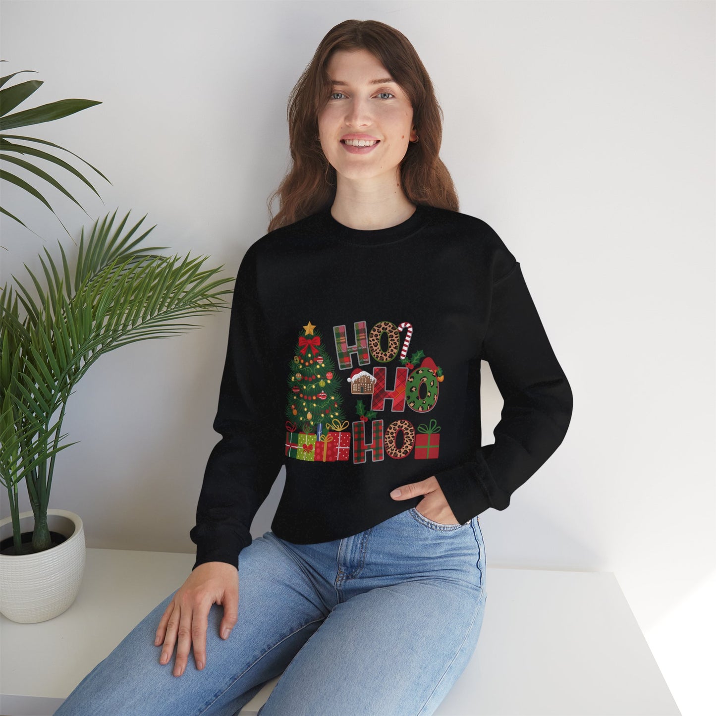 Ho Ho Ho Merry Christmas Sweatshirt, Holiday Crewneck Jumper, Xmas Pullover, Festive Winter Apparel, Cozy Christmas Gift