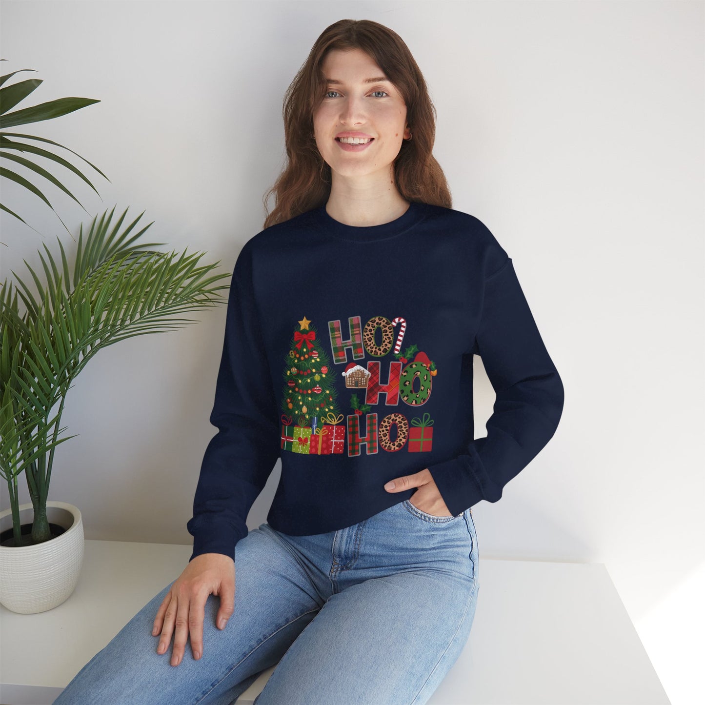 Ho Ho Ho Merry Christmas Sweatshirt, Holiday Crewneck Jumper, Xmas Pullover, Festive Winter Apparel, Cozy Christmas Gift