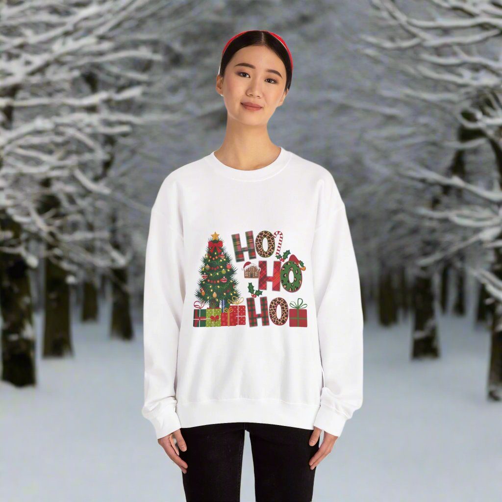 Ho Ho Ho Merry Christmas Sweatshirt, Holiday Crewneck Jumper, Xmas Pullover, Festive Winter Apparel, Cozy Christmas Gift
