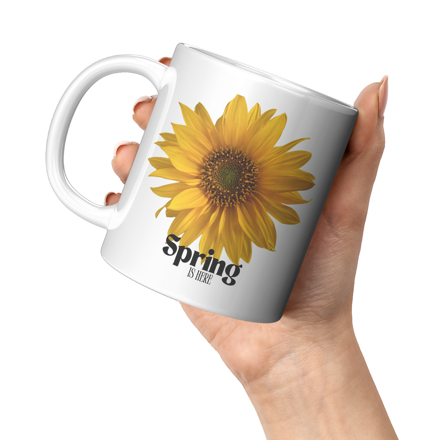 Spring_is_here_Sunflower_Mug_11oz_White_LH_Model_Mockup.png