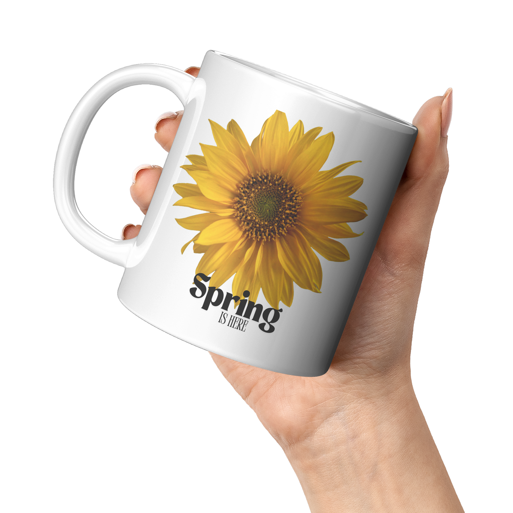 Spring_is_here_Sunflower_Mug_11oz_White_LH_Model_Mockup.png