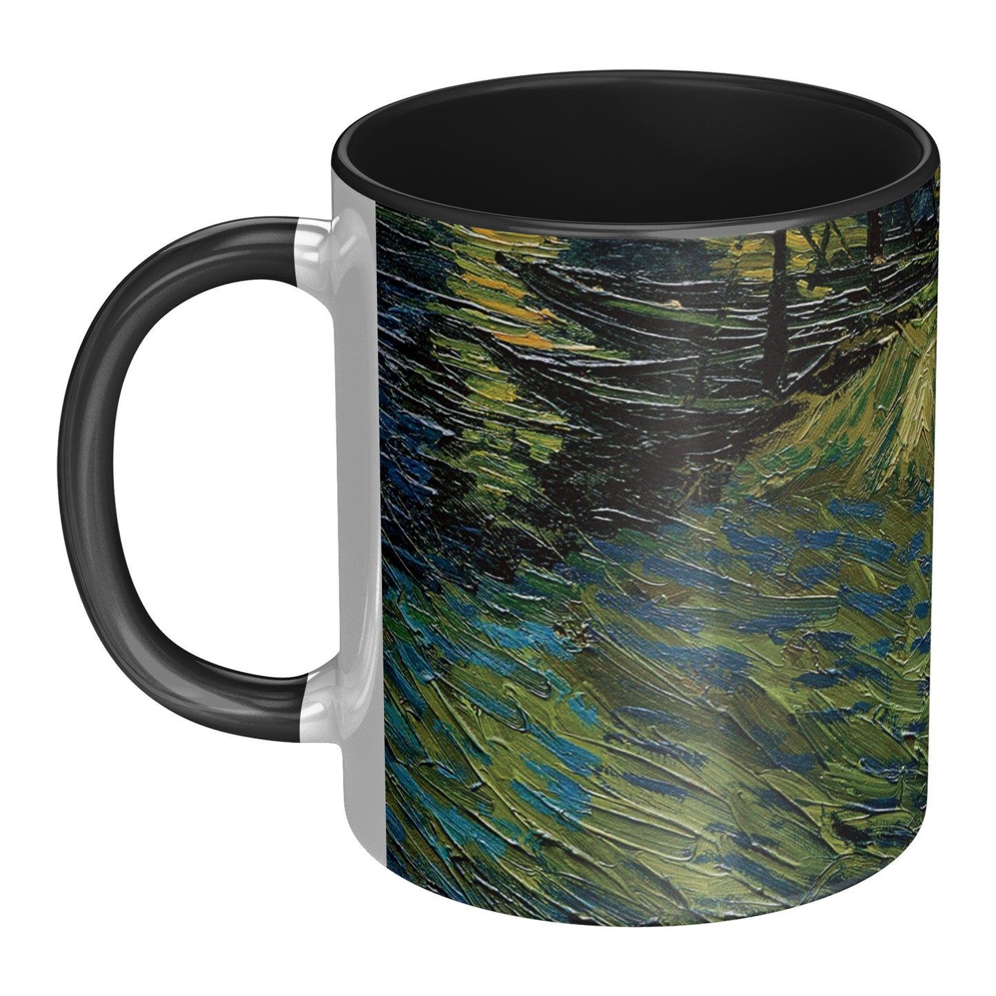 Starry Night Van Gogh Mug, Two-Tone Coffee Cup, Art Lover Gift, Unique Kitchen Decor, 11oz Ceramic Tea Mug, Astronomy Theme Drinkware