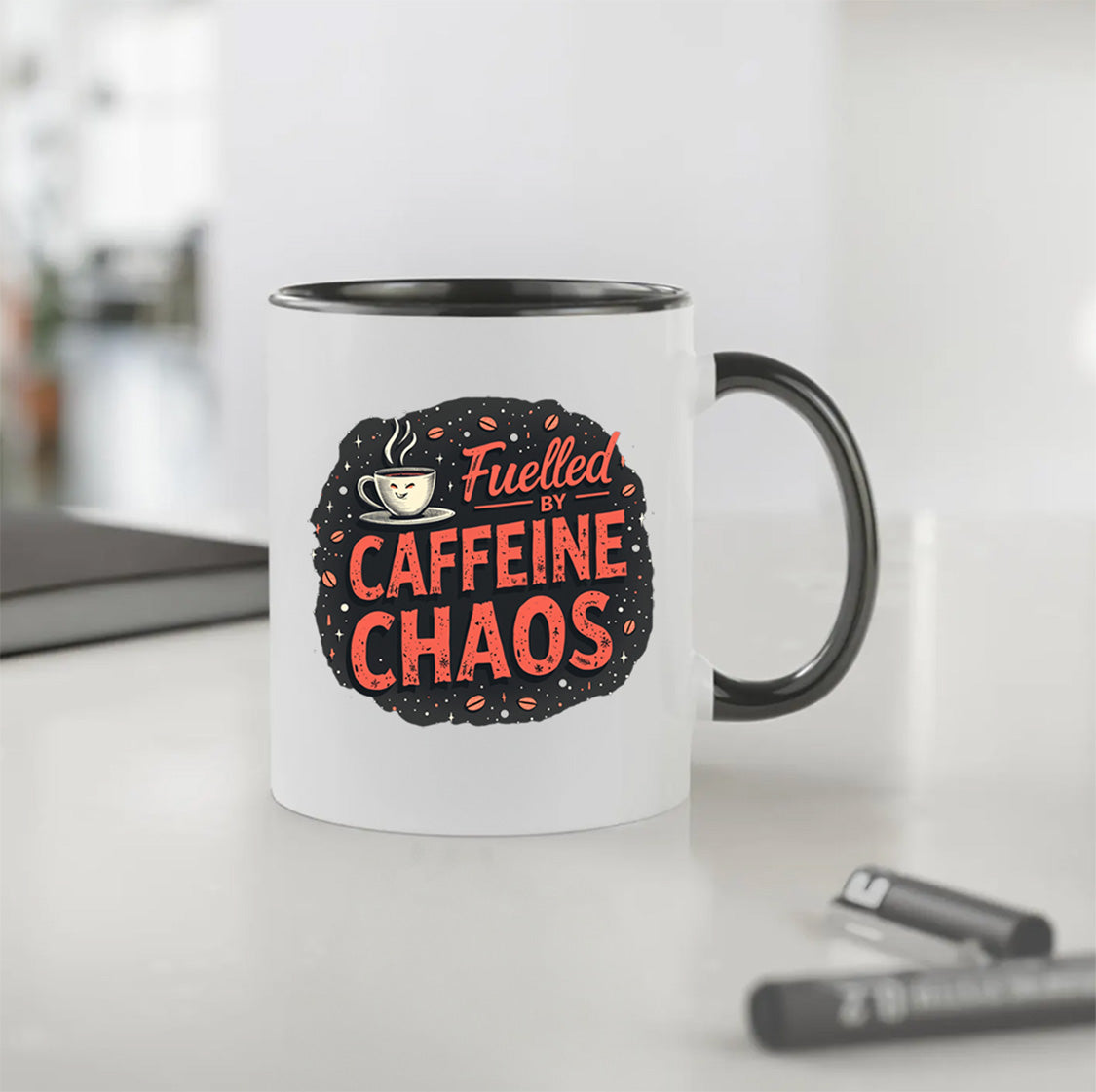 Fuelled by Caffeine Mug, Fuel Your Day, One Sip at a Time, Caffeine The Real MVP — Sip Accordingly Stay Fuelled,Stay Fuelled. Stay Focused.