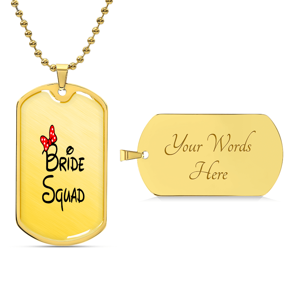 Bride Squad Dog Tags Jewelry, Personalized Bridal Party Gift,Wedding Favor, Bachelorette Party, Hen Party, Maid of Honor Gift, Bride Squad - jewelry