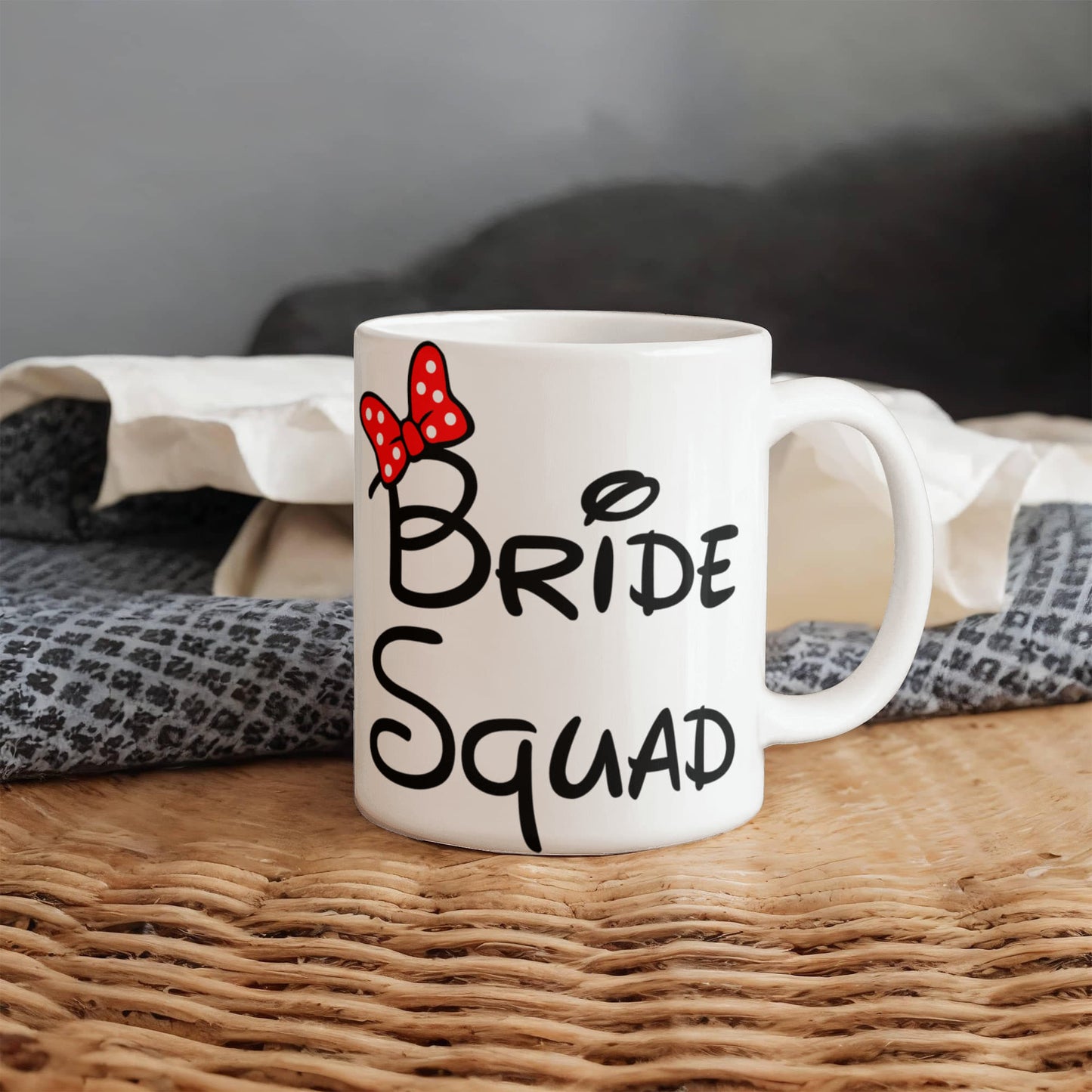 Bride Squad Ceramic Mug, Personalized Bridal Party Gift, 11oz, Wedding Favor, Bachelorette Party, Hen Party, Maid of Honor Mug