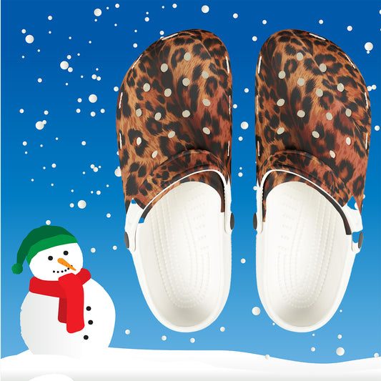 Leopard Skin Crocs, Rubber Clogs, Animal Print Shoes, Casual Footwear, Comfortable Sandals, Slip-on Slides