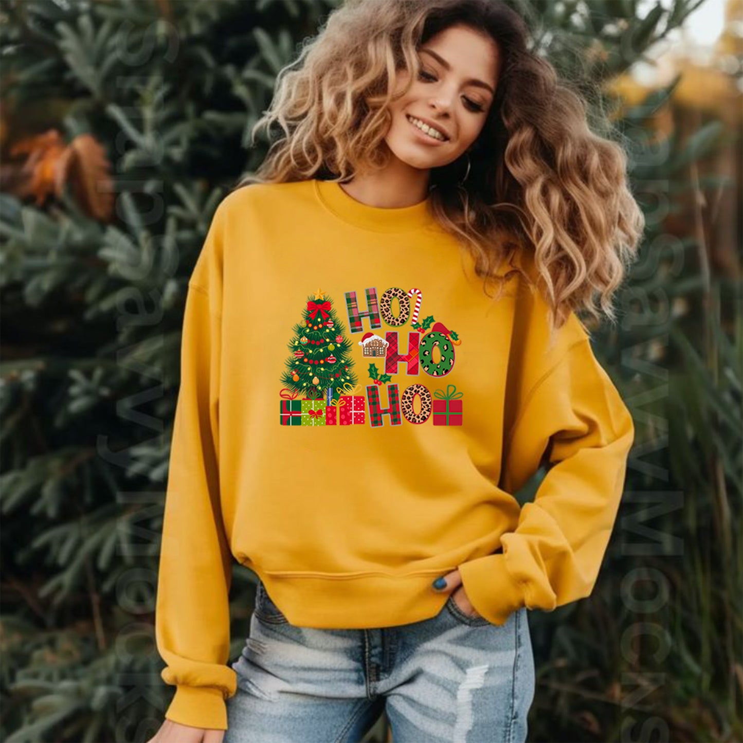 Ho Ho Ho Merry Christmas Sweatshirt, Holiday Crewneck Jumper, Xmas Pullover, Festive Winter Apparel, Cozy Christmas Gift