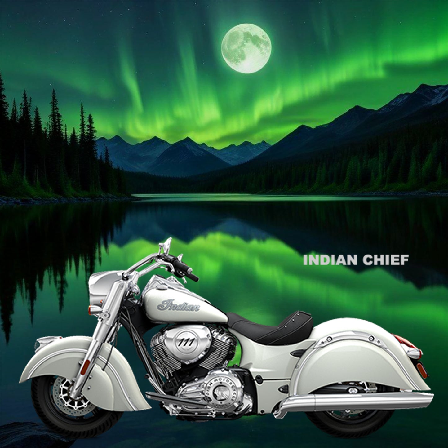 Indian Chief Classic Motorcycle T Shirt White Unisex Softstyle T-Shirt