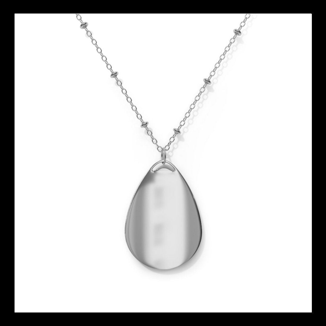 February, Birth Flower, Violet, Oval Necklace,