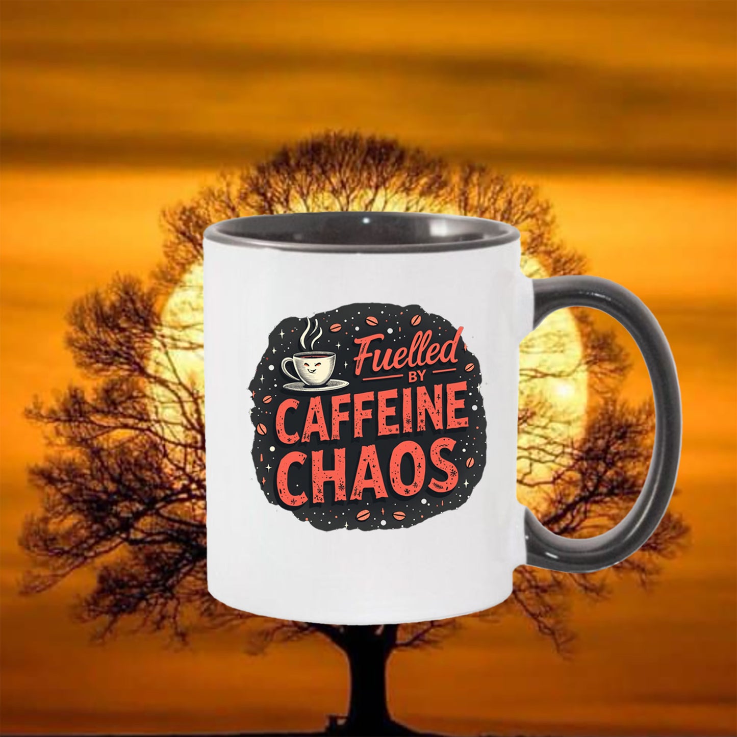 Fuelled by Caffeine Mug, Fuel Your Day, One Sip at a Time, Caffeine The Real MVP — Sip Accordingly Stay Fuelled,Stay Fuelled. Stay Focused.