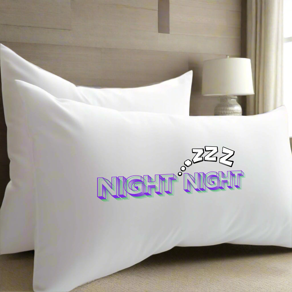 Night Night Microfiber Pillowcase, Sweet Dreams Bedding, Cozy Sleep Pillow Cover, Bedroom Decor Accent, Gift for Her,